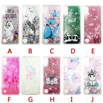 Colored Painting Cat Flamingo Butterfly Dandelion Bling Quicksand Glitter Powder Soft TPU Back Cover Case for Samsung Galaxy A10 / M10 