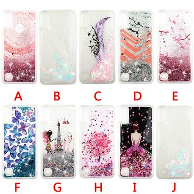 Colored Painting Feather Wedding Girl Butterfly Bling Quicksand Glitter Powder Soft TPU Back Cover Case for Samsung Galaxy M10 