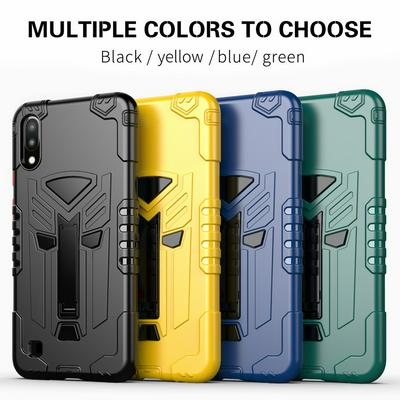 King Kong Style Four Corners Airbag Design with Folding Stand Shockproof Detachable Hard PC + Soft TPU Back Cover Case for Samsung Galaxy M10