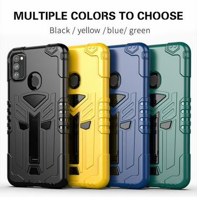 King Kong Style Four Corners Airbag Design with Folding Stand Shockproof Detachable Hard PC + Soft TPU Back Cover Case for Samsung Galaxy M30S