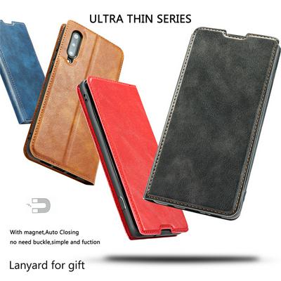 Ultra Thin&Lightweight Magnets Strong Suction Shockproof PU Leather Wallet Phone Case with Card Slot and Stand for Samsung Galaxy A50