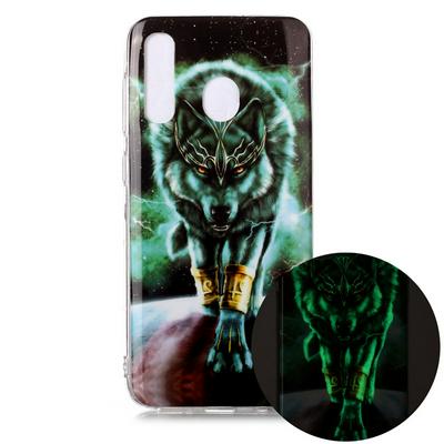 Luminous Colored Painting Shockproof Anti-Scratch Soft TPU Back Cover Case for Samsung Galaxy A20