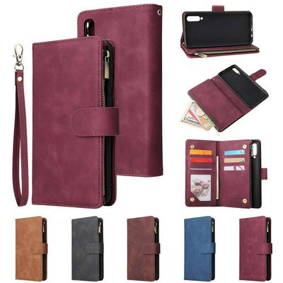 Wallet Phone Case for Samsung Galaxy A50, Doka Slots Leather Phone Cover With Magnetic Buckle
