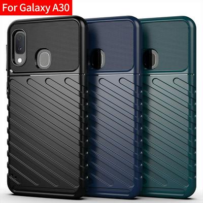 Anti-Fingerprints Shockproof Soft TPU + Hard Back Cover Case for Samsung Galaxy A30