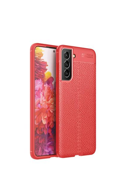 For Samsung Galaxy S21 FE Lychee Pattern Shock Absorption Anti-drop Business Soft TPU Back Cover Case