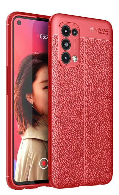 For Oppo Find X3 Lite/Oppo Reno5 5G/Reno5 4G/Reno5 k Lychee Pattern Shock Absorption Anti-drop Business Soft TPU Back Cover Case