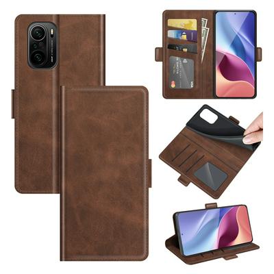 For Xiaomi Mi 11i/Xiaomi Redmi K40 Pro/K40/Xiaomi Poco F3 Double Buckle Wallet Style Folio Flip Leather Case with Stand and Card Slots Function