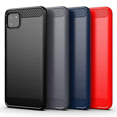For Samsung Galaxy A22 5G Carbon Fiber Drawing Series Scratch Resistant Shock Absorption Soft TPU Back Cover Case
