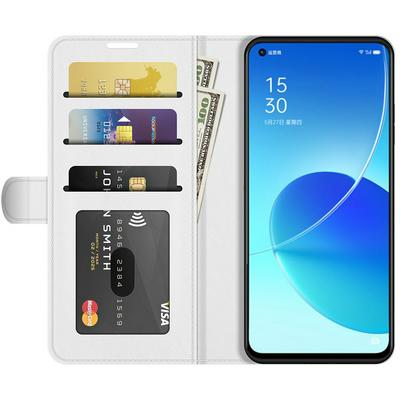 For Oppo Reno6 5G R64 Pattern Single Folded Edge Folio Flip Leather Wallet Phone Case