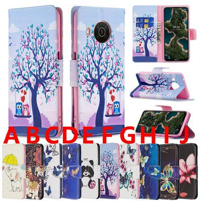 For Nokia X10/X20 Merge Painted All-round Protection PU Leather Wallet Phone Case with Card Slots&Stand 