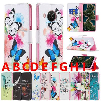 For Nokia X10/X20 Hot Style Painted Flip Leather Case with Stand and Card Slots Function
