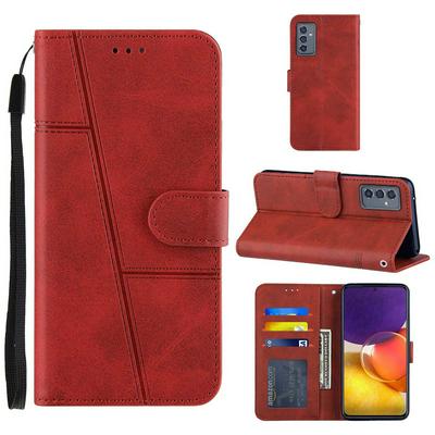 For Samsung Galaxy Quantum 2/A82 5G Stitching Calfskin Flip Leather Case with Stand and Card Slots Function