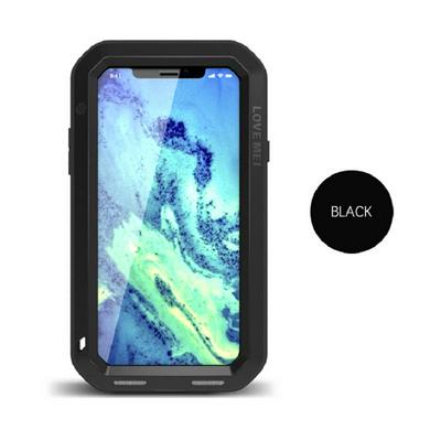 Love Mei Silicone + Metal + Tempered Glass Support Wireless Charging Case for iPhone X/XS