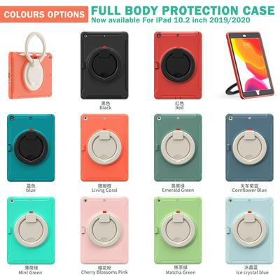 For iPad 10.2(2020)/2019 360° Rotation Ring Bracket Anti-drop PC+TPU Tablet Cover with Pen Holder