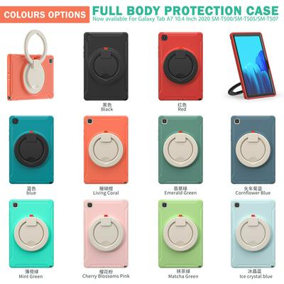 For Samsung Galaxy Tab A7 10.4(2020) SM-T500/T505/T507/T505N 360° Rotation Ring Bracket Anti-drop PC+TPU Tablet Cover