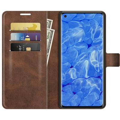 For Oppo Reno6 Pro+ 5G Square Buckle Folio Flip Leather Case with Stand and Card Slots Function