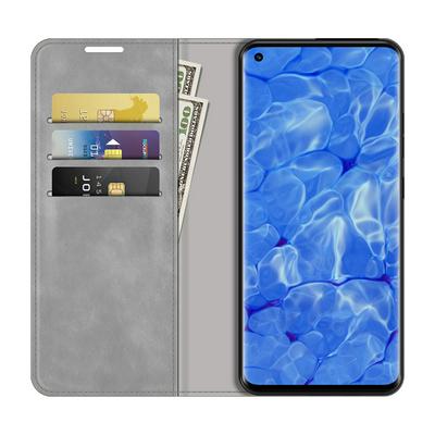 For Oppo Reno6 Pro+ 5G Skin Feel Magnetic Attraction Flip Leather Wallet Case with Card Slot