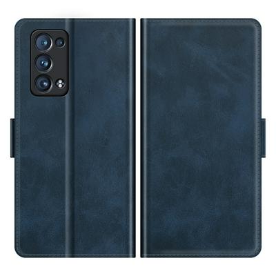 For Oppo Reno6 Pro+ 5G Double Buckle Wallet Style Folio Flip Leather Case with Stand and Card Slots Function
