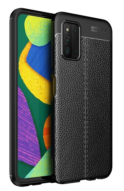 For Samsung Galaxy A03s European Version Lychee Pattern Shock Absorption Anti-drop Business Soft TPU Back Cover Case