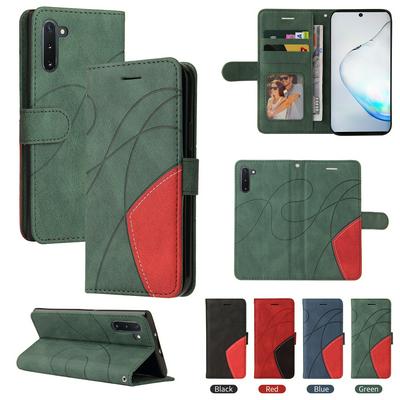 For Samsung Galaxy Note10/Note10 5G Double-color Stitching Scratch Resistant Wallet Leather Case 