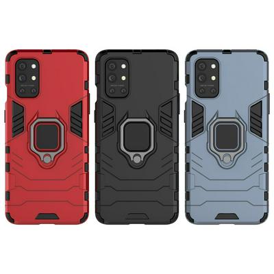 For OnePlus 9R Black Panther 2 in 1 Detachable Magnetic Attraction Shockproof with Stand Hard PC + Soft TPU Back Cover Case