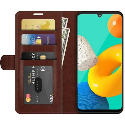 For Samsung Galaxy M32 R64 Pattern Single Folded Edge Folio Flip Leather Wallet Phone Case