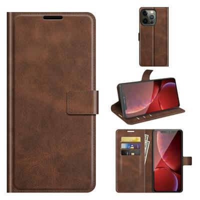 For iPhone 13 Pro Square Buckle Folio Flip Leather Case with Stand and Card Slots Function