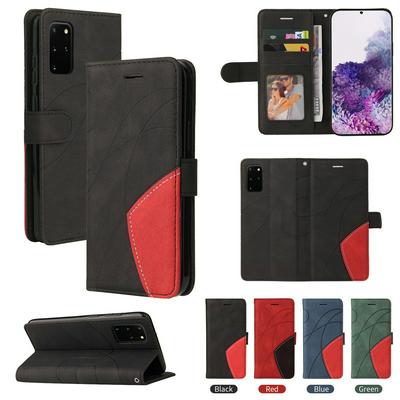For Samsung Galaxy S20+ Double-color Stitching Scratch Resistant Wallet Leather Case 