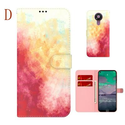 For Nokia 3.4 Watercolor Pattern Scratch Resistant Wallet Leather Case with Card Slots