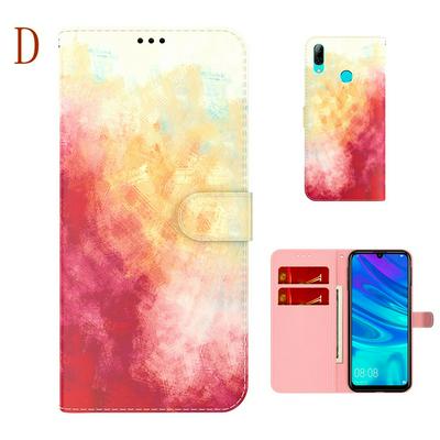 For Huawei P Smart (2019)/Honor 10 Lite Watercolor Pattern Scratch Resistant Wallet Leather Case with Card Slots