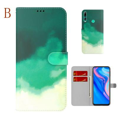 For Huawei Y9 Prime (2019)/Huawei P Smart Z Watercolor Pattern Scratch Resistant Wallet Leather Case with Card Slots