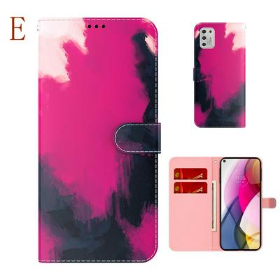 For Motorola Moto G Stylus (2021) Watercolor Pattern Scratch Resistant Wallet Leather Case with Card Slots