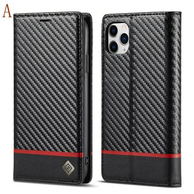 For iPhone 11 Pro(5.8) Carbon Fiber Pattern Anti-fall Folio Flip Leather Case with Card Slots