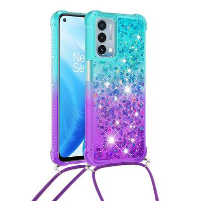 For OnePlus Nord N200 5G Lanyard Anti-fall Gradient Quicksand Soft TPU Back Cover Phone Case