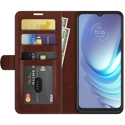 For Motorola Moto G50 R64 Pattern Single Folded Edge Folio Flip Leather Wallet Phone Case with Card Slots