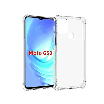 Anti-Fingerprint Non-Slip Waterproof Four Corners Shockproof Transparent Soft TPU Back Cover Protective Case for Motorola Moto G50