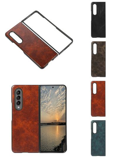 For Samsung Galaxy Z Fold3 5G Business Pattern Shockproof Anti-Scratch PU Leather Case