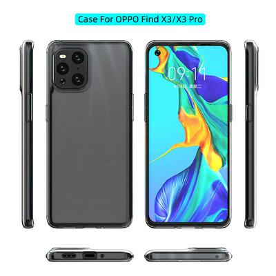 Ultra Slim Detachable Transparent Anti-Fingerprint Yellowing-Resistant Soft TPU Back Clear Cover Case for Oppo Find X3 Pro