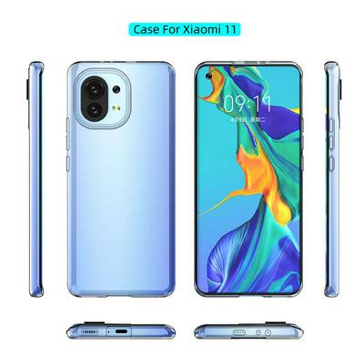 Ultra Slim Detachable Transparent Anti-Fingerprint Yellowing-Resistant Soft TPU Back Clear Cover Case for Xiaomi Mi 11 
