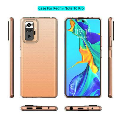 Ultra Slim Detachable Transparent Anti-Fingerprint Yellowing-Resistant Soft TPU Back Clear Cover Case for Xiaomi Redmi Note 10 Pro