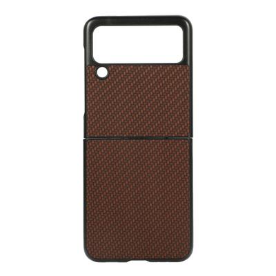 For Samsung Galaxy Z Flip3 5G Carbon Fiber Shockproof Anti-Scratch PU Leather+PC Case