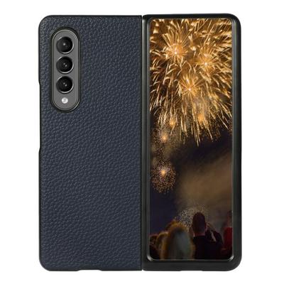 For Samsung Galaxy Z Fold3 5G Genuine Leather Hermes Pattern Shockproof Anti-Scratch Hard PC Protective Case