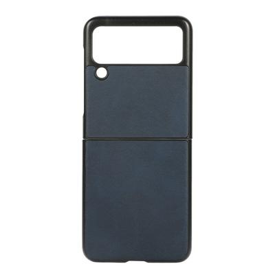 For Samsung Galaxy Z Flip3 5G Double-tone Cowhide Pattern Shockproof Anti-Scratch PU Leather+PC Case