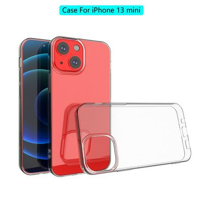 For iPhone 13 mini Transparent Shockproof Scratch Resistant Soft TPU Back Cover Case