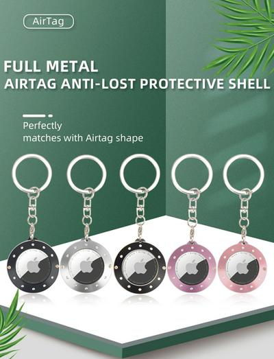 For Apple AirTag Metal Case Protector With Keychain Metal Shockproof Anti Scratch Fall Protect Shell Cover For AirTag
