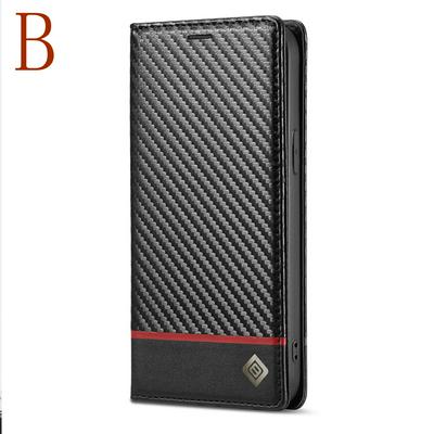 For iPhone 13 Carbon Fiber Pattern Anti-fall Folio Flip Leather Case with Card Slots