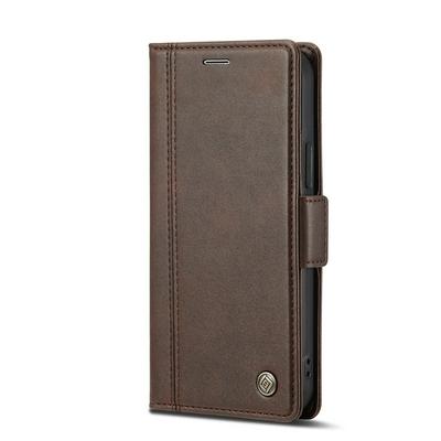 For iPhone 13 Solid Color Scratch-resistant Wallet Type PU Leather+TPU Case with Card Slots