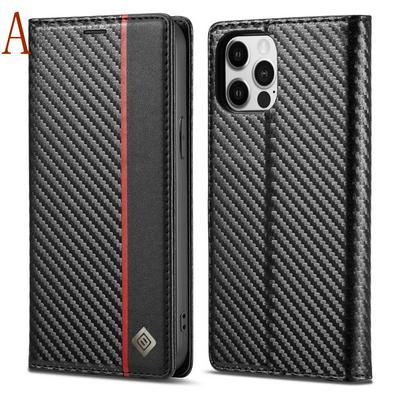 For iPhone 13 Pro Carbon Fiber Pattern Anti-fall Folio Flip Leather Case with Card Slots