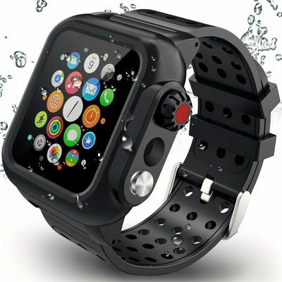 Waterproof Rugged Case with Silicone Band for Apple Watch Series SE 6 5 4 3 for iWatch 38/42/40/44mm Strap Screen Protect Cover
