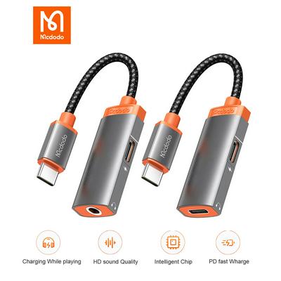 Mcdodo Audio Aux Adapter Cable Double Type C To 3.5mm Jack Earphone Aux Converter For Samsung Xiaomi Redmi 60W Fast Charging